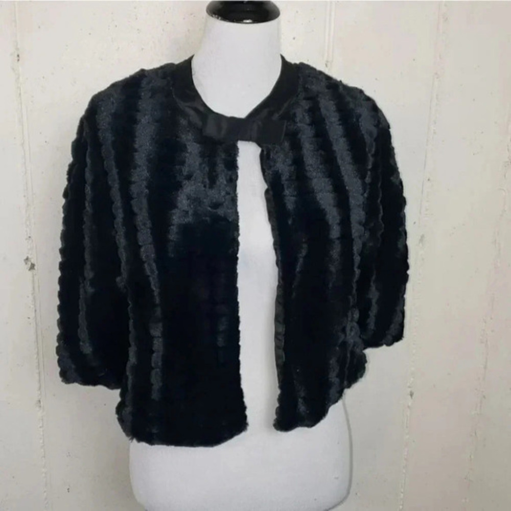 KC Parker 14/16 girls faux fur black cape with bow